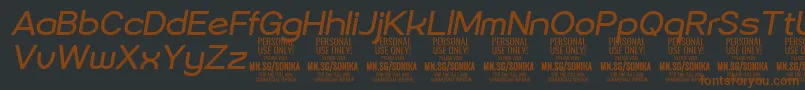 Sonika Re Ita PERSONAL Font – Brown Fonts on Black Background