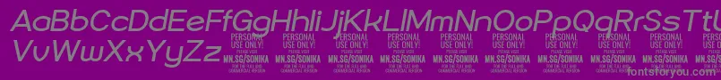 Sonika Re Ita PERSONAL Font – Gray Fonts on Purple Background