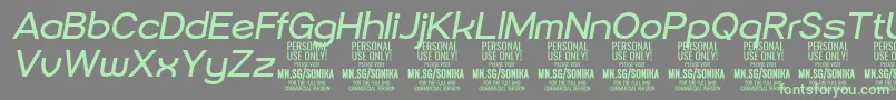 Шрифт Sonika Re Ita PERSONAL – зелёные шрифты на сером фоне