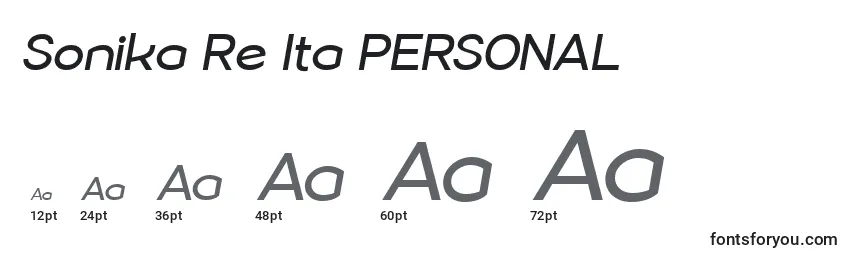 Sonika Re Ita PERSONAL Font Sizes