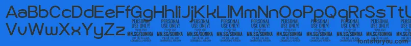 Шрифт Sonika Re PERSONAL – чёрные шрифты на синем фоне