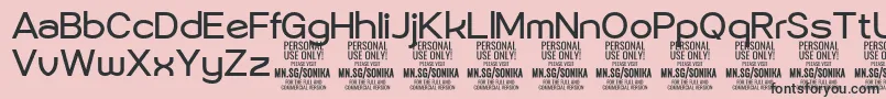 Шрифт Sonika Re PERSONAL – чёрные шрифты на розовом фоне