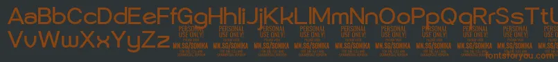 Sonika Re PERSONAL-fontti – ruskeat fontit mustalla taustalla