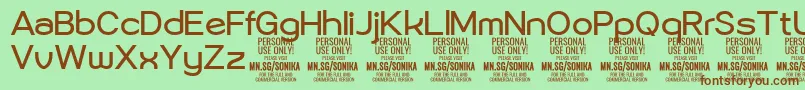Police Sonika Re PERSONAL – polices brunes sur fond vert