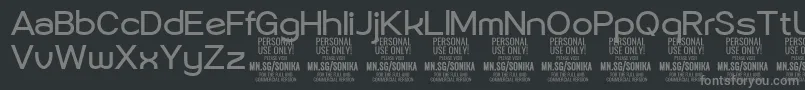 Sonika Re PERSONAL Font – Gray Fonts on Black Background