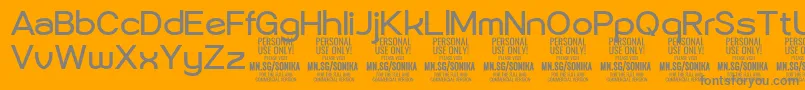 Шрифт Sonika Re PERSONAL – серые шрифты на оранжевом фоне
