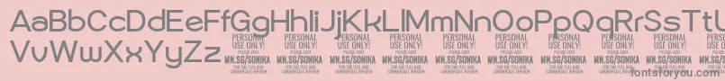 Czcionka Sonika Re PERSONAL – szare czcionki na różowym tle