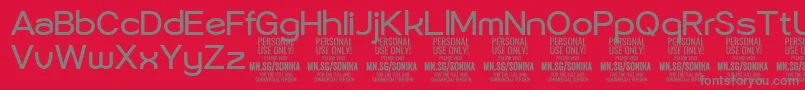 Sonika Re PERSONAL Font – Gray Fonts on Red Background