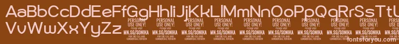 Czcionka Sonika Re PERSONAL – różowe czcionki na brązowym tle