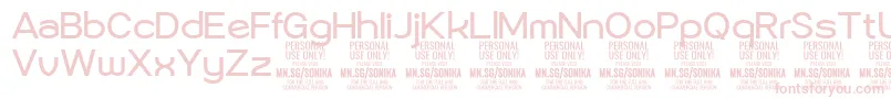Sonika Re PERSONAL-Schriftart – Rosa Schriften auf weißem Hintergrund