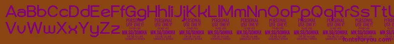 Police Sonika Re PERSONAL – polices violettes sur fond brun