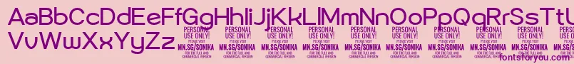Sonika Re PERSONAL-Schriftart – Violette Schriften auf rosa Hintergrund