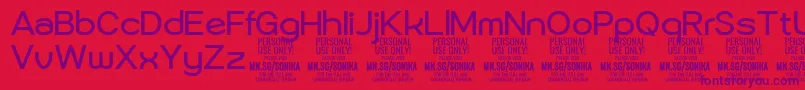 Police Sonika Re PERSONAL – polices violettes sur fond rouge