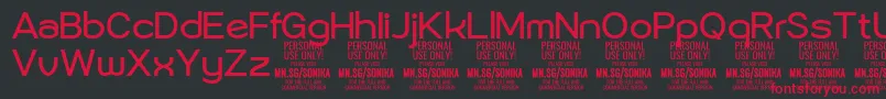 Sonika Re PERSONAL Font – Red Fonts on Black Background