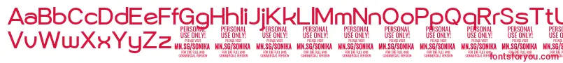 Sonika Re PERSONAL Font – Red Fonts on White Background