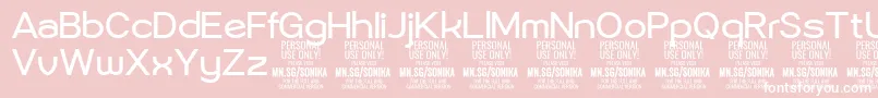 フォントSonika Re PERSONAL – ピンクの背景に白い文字