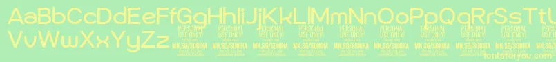 Sonika Re PERSONAL Font – Yellow Fonts on Green Background
