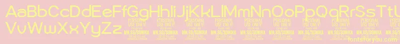 Sonika Re PERSONAL Font – Yellow Fonts on Pink Background