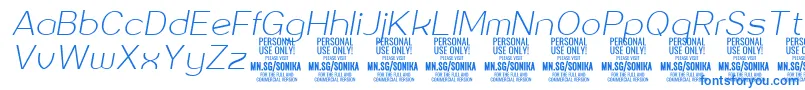 フォントSonika Th Ita PERSONAL – 青いフォント