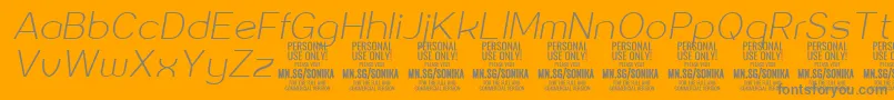 Sonika Th Ita PERSONAL Font – Gray Fonts on Orange Background