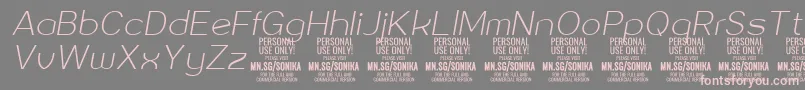 Sonika Th Ita PERSONAL Font – Pink Fonts on Gray Background
