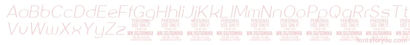 Sonika Th Ita PERSONAL Font – Pink Fonts on White Background