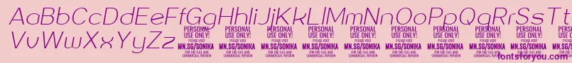 Sonika Th Ita PERSONAL Font – Purple Fonts on Pink Background