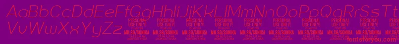 fuente Sonika Th Ita PERSONAL – Fuentes Rojas Sobre Fondo Morado