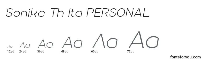 Sonika Th Ita PERSONAL Font Sizes