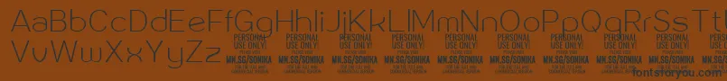 Sonika Th PERSONAL Font – Black Fonts on Brown Background