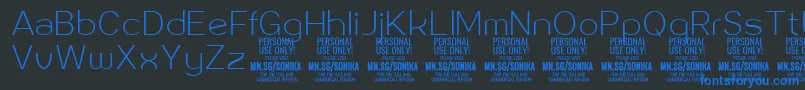 Sonika Th PERSONAL Font – Blue Fonts on Black Background