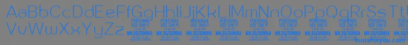 Sonika Th PERSONAL Font – Blue Fonts on Gray Background