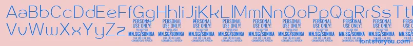 Sonika Th PERSONAL Font – Blue Fonts on Pink Background