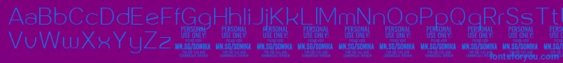 Sonika Th PERSONAL Font – Blue Fonts on Purple Background
