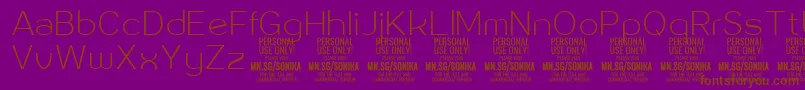 Sonika Th PERSONAL Font – Brown Fonts on Purple Background