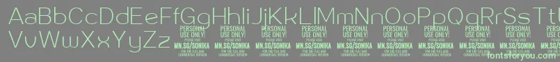 Sonika Th PERSONAL Font – Green Fonts on Gray Background
