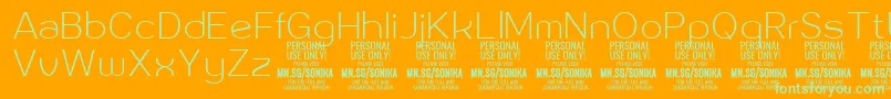 Sonika Th PERSONAL Font – Green Fonts on Orange Background