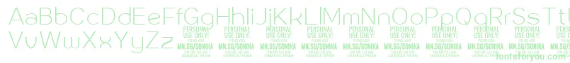 Sonika Th PERSONAL Font – Green Fonts on White Background
