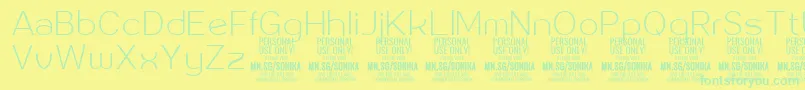 Sonika Th PERSONAL Font – Green Fonts on Yellow Background