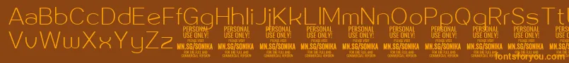 Sonika Th PERSONAL Font – Orange Fonts on Brown Background