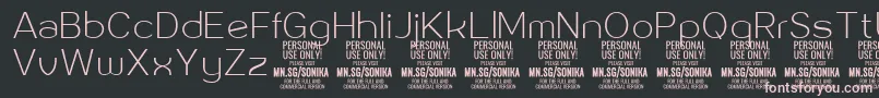 Sonika Th PERSONAL Font – Pink Fonts on Black Background