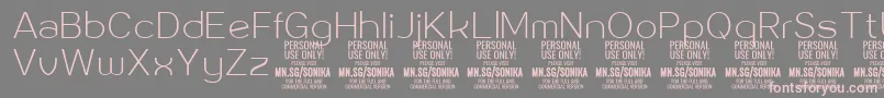 Sonika Th PERSONAL Font – Pink Fonts on Gray Background