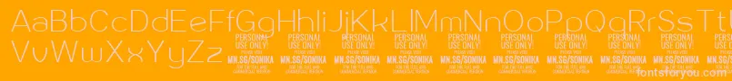 Sonika Th PERSONAL Font – Pink Fonts on Orange Background