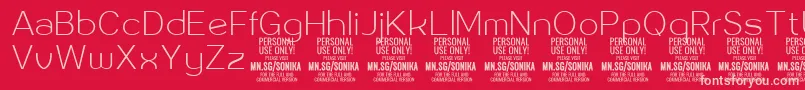 Шрифт Sonika Th PERSONAL – розовые шрифты на красном фоне