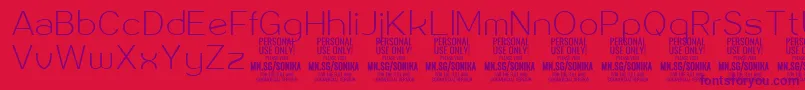 Шрифт Sonika Th PERSONAL – фиолетовые шрифты на красном фоне