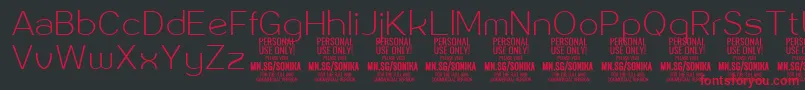 Police Sonika Th PERSONAL – polices rouges sur fond noir