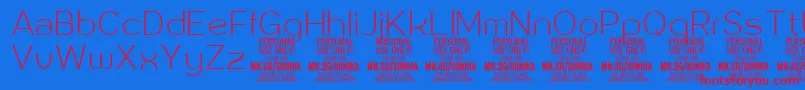 Sonika Th PERSONAL Font – Red Fonts on Blue Background