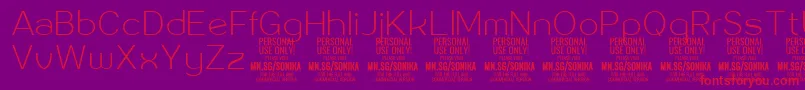 Sonika Th PERSONAL Font – Red Fonts on Purple Background