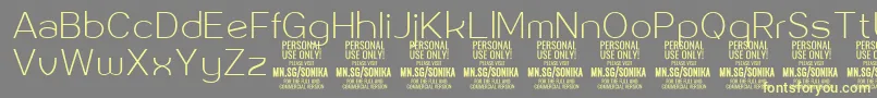 Sonika Th PERSONAL Font – Yellow Fonts on Gray Background