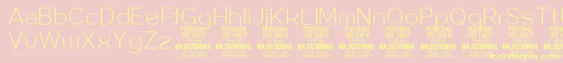 Sonika Th PERSONAL Font – Yellow Fonts on Pink Background